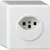 AP-Steckdose basico Typ 23 weiss Schraubklemmen 