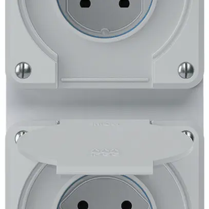 Combinazione INC robusto 2×1, 2×presa T15 IP55 grigio 