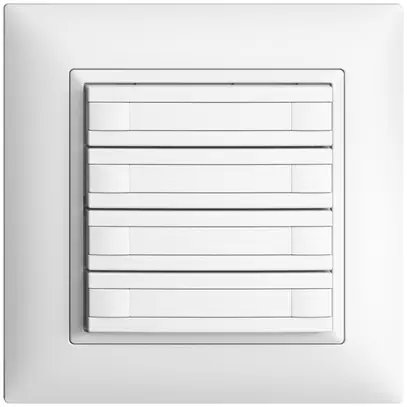 Poussoir ENC KNX 4× EDIZIOdue blanc RGB sans LED avec insert papier 