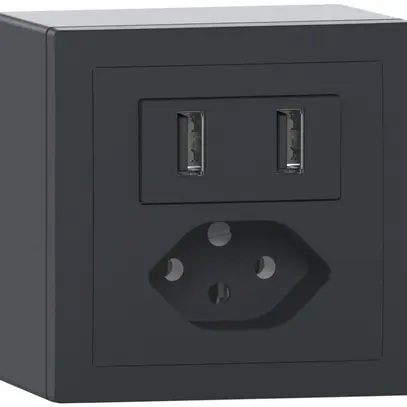 Prise de charge USB+T13 AP SIDUS 240V max.2400mA anthracite 