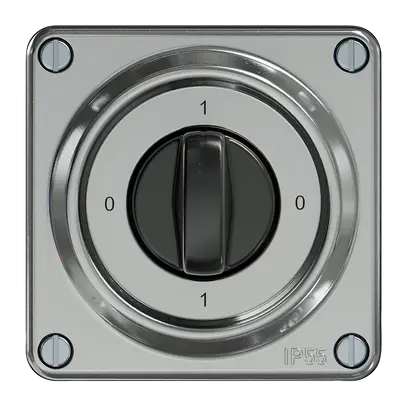 Interrupteur rotatif ELEMENT SNAPFIX® 1P 16A 400V 0-1-0-1 alu 