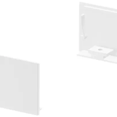 Plaque de fermeture pour profilé AP standard GRAZIA 20, 2 pièces plat blanc 