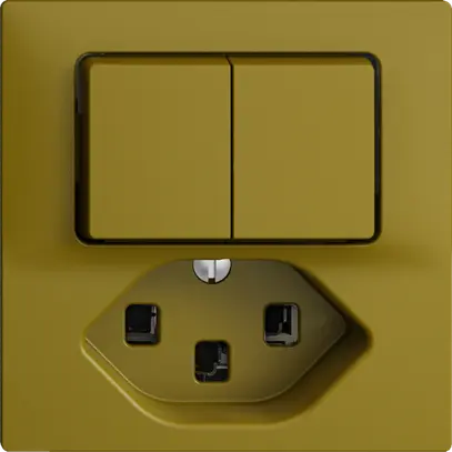 Combinazione 2×A-R/1L+T23 16A EDIZIOdue olive 