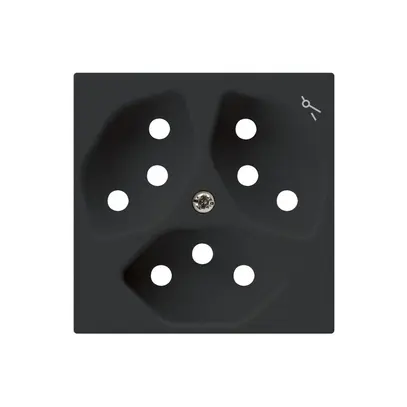 Placca frontale kallysto 3×T13 60×60mm nero con protativo bambini 