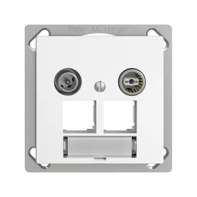 Presa multimedia INC EDIZIOdue FM.TE EASYNET 15dB, p.2×RJ45 S-One, bianco 