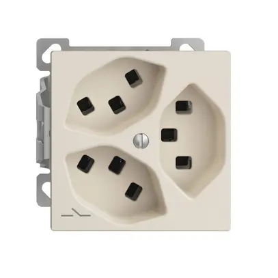 Presa AP 3×T23 Feller EDIZIOdue FXCO54, 1×separato, morsetti a innesto, crema 