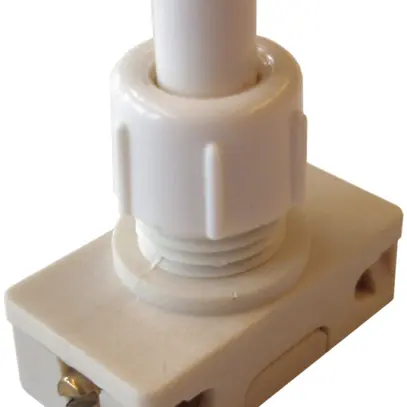 Interrupteur à poussoir INC ELBRO, 2A/250V 1L, long.de filetage 11.5mm, blanc 