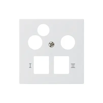 Placca frontale kallysto per R&M HWS bianco 3 fori dati multimedia 