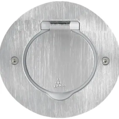 Prise de sol Platinum rond 1×T13, acier fin brossé 