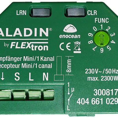 Actionneur-commutateur RF INC ALADIN Mini 1-canal entrée p.poussoir 230V/2300W 