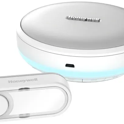 Carillon RF Honeywell DCR315S 200m, avec bouton de sonnette, anneau lumineux 