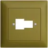 Kit frontal EDIZIOdue olive 88×88mm 1×TT 1×RJ45 