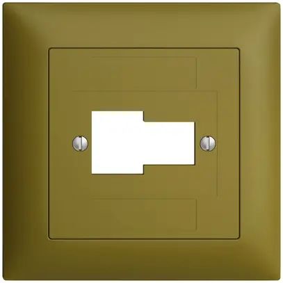Kit frontal EDIZIOdue olive 88×88mm 1×TT 1×RJ45 