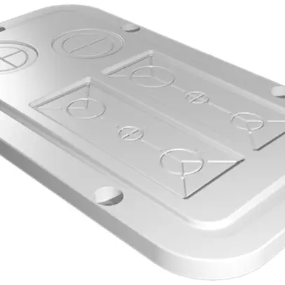 Placca passacavi Rittal AX, prestampaggio metrico, 256×149mm, mat.sintetico 