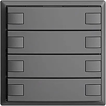 Poussoir ENC KNX 4× EDIZIOdue gris foncé RGB sans LED 
