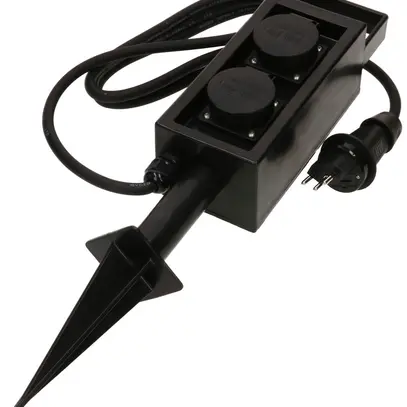 Presa da giardino MH picchetto da terra 2×T13 ABS 1.5m con T13 10A 