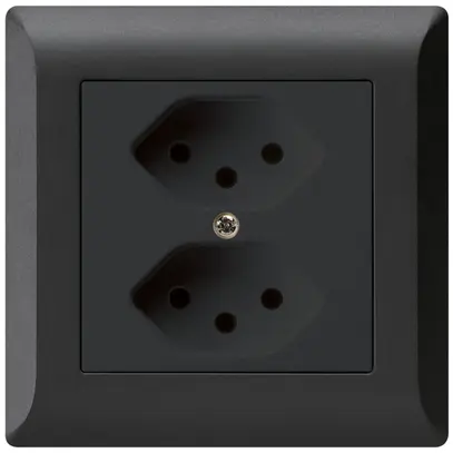 Prise 2×type 13 ENC Hager kallysto.line noir 