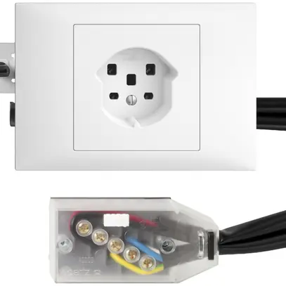 Presa INS EDIZIOdue T25 bianco 45…69mm per cavo piatto Technofil 