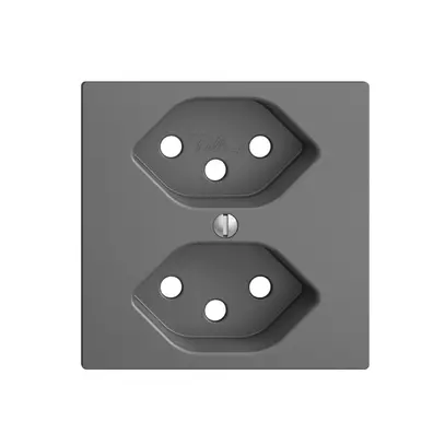 Placca frontale 2×T13 EDIZIOdue grigio scuro, con shutter 