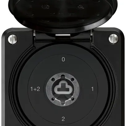 Interruttore a chiave INC robusto IP55 con copertura senza cilindro S1/1P nero 