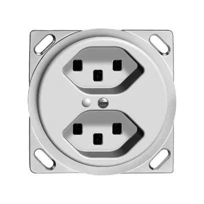 Presa INS 2×T23 16A bianco con LED verde,FH mors. innest. 