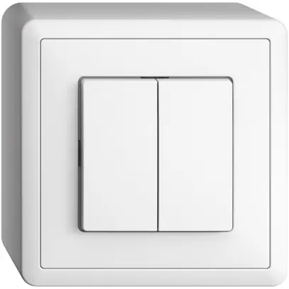 Interruttore/contatto a pulsante AP Feller EDIZIOdue A-R+3/1L bianco 