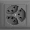Presa INS 3×T23 16A EDIZIOdue grigio scuro, con morsetti innest. 
