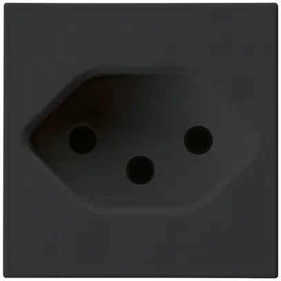 Prise INC Hager type 13 noir 45×45 avec bornes enfichables 