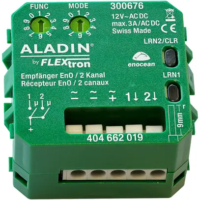 Actionneur-commutateur RF INC ALADIN EnO, 2-canaux, multifonction, 12V/3A 