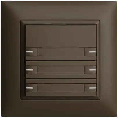 Poussoir ENC KNX 6× EDIZIOdue coffee RGB avec LED avec insert papier 