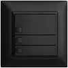 Poussoir univ. ENC 3×1t bornes enf. EDIZIOdue noir sans LED 