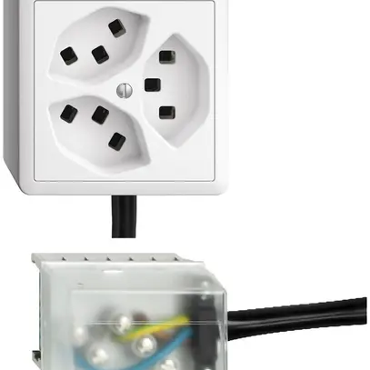 Presa AP 3×T23 16A bianco L2 EDIZIOdue per Ecobus power 