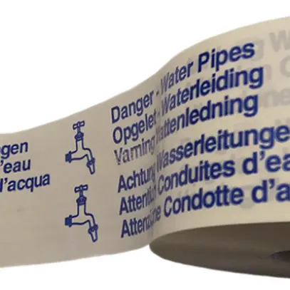 Ruban d'avertissement (Conduite d'eau) 250m jaune 