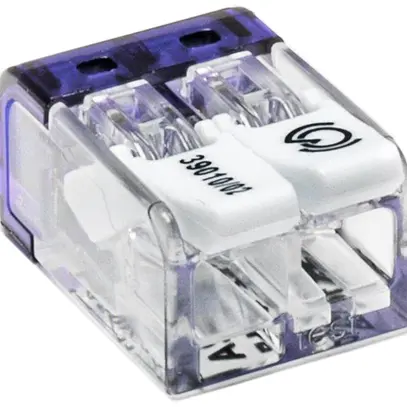 Morsetto di connessione Woertz 2P 0.2…4mm² leve azionamento incolore trasparente 