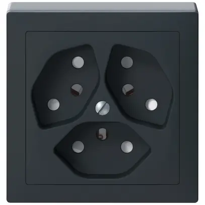 Presa AP SIDUS 3×T13 antracite con shutter 