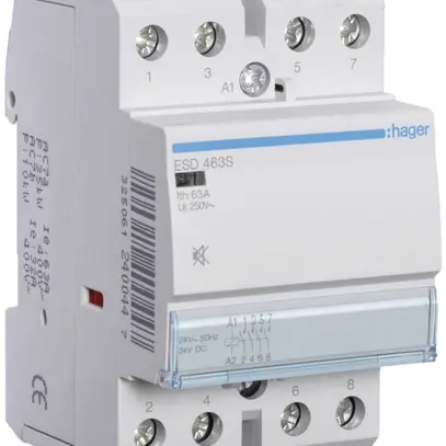 Contattore AMD Hager 24VAC 4 chiusura 0 apertura 63A senza ronzio 3UM 
