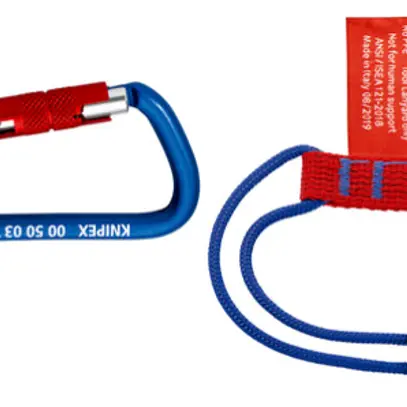 Adattatore a fettuccia KNIPEX 00 50 06 T BK con moschettone materiale max.1.5kg 