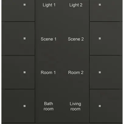 Unité de poussoir petit ABB-Tenton, 8 touches, noir mat 