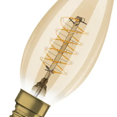 Lampada LED LEDVANCE Vintage E14 3.4W 250lm 2200K REG Ø35×97mm B10.5 chiaro oro 