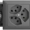 Prise INC 3×T23 16A 53mm, EDIZIOdue gris foncé, avec bornes enf. 