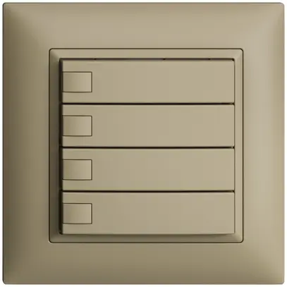 Poussoir univ. ENC 4×1t bornes enf. EDIZIOdue sand, sans LED 