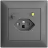 UP-Steckdose EDIZIOdue T23 FI 30mA FMI, shutter, dunkelgrau 