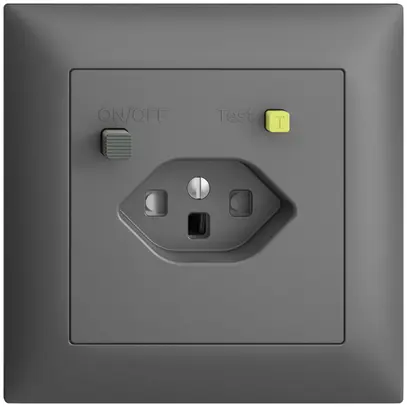 Prise ENC EDIZIOdue T23 FI 30mA FMI, shutter, gris foncé 