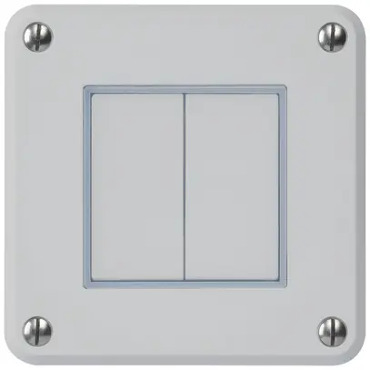 Contact à poussoir ENC robusto IP55 2×1P gris 