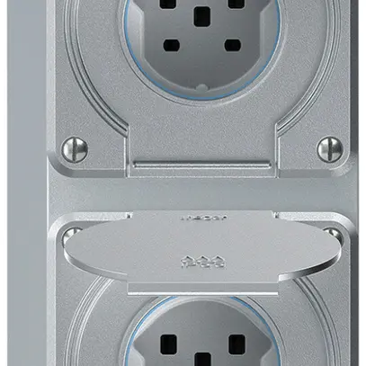Combinazione AP robusto 2×1, 2×presa T25 IP55 alluminio 
