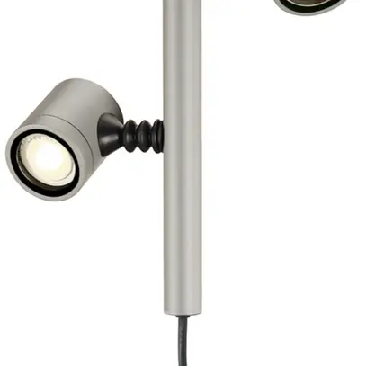 Luminaire à piquet de terre SLV NEW MYRA, 2×GU10 4.5W IP44 gris argenté 