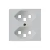 Plaque frontale kallysto 2×T23 60×60mm gris clair pour prise 2×T23 