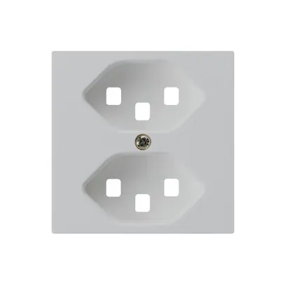 Frontplatte kallysto 2×T23 hellgrau 60×60mm für Steckdose 2×T23 