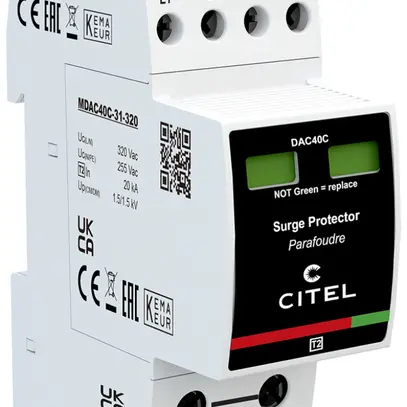 Scaricatore di sovratensione Citel DAC40CS-31-275, type 2, 3 poli 