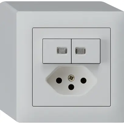 Combinazione luminosa AP 3/1P+A-R+T13 grigio chiaro kallysto 